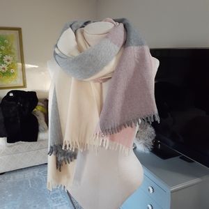 Cashmere blend oversized scarf wrap